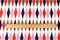 White-Red-Multi Diamond Printed Stretch Cotton Twill Sateen Woven Fabric By the Yard